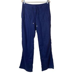 Lilly Pulitzer Blue Linen Wide Leg Pants